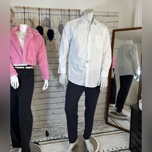 Van Heusen White Button Up Dress Shirt